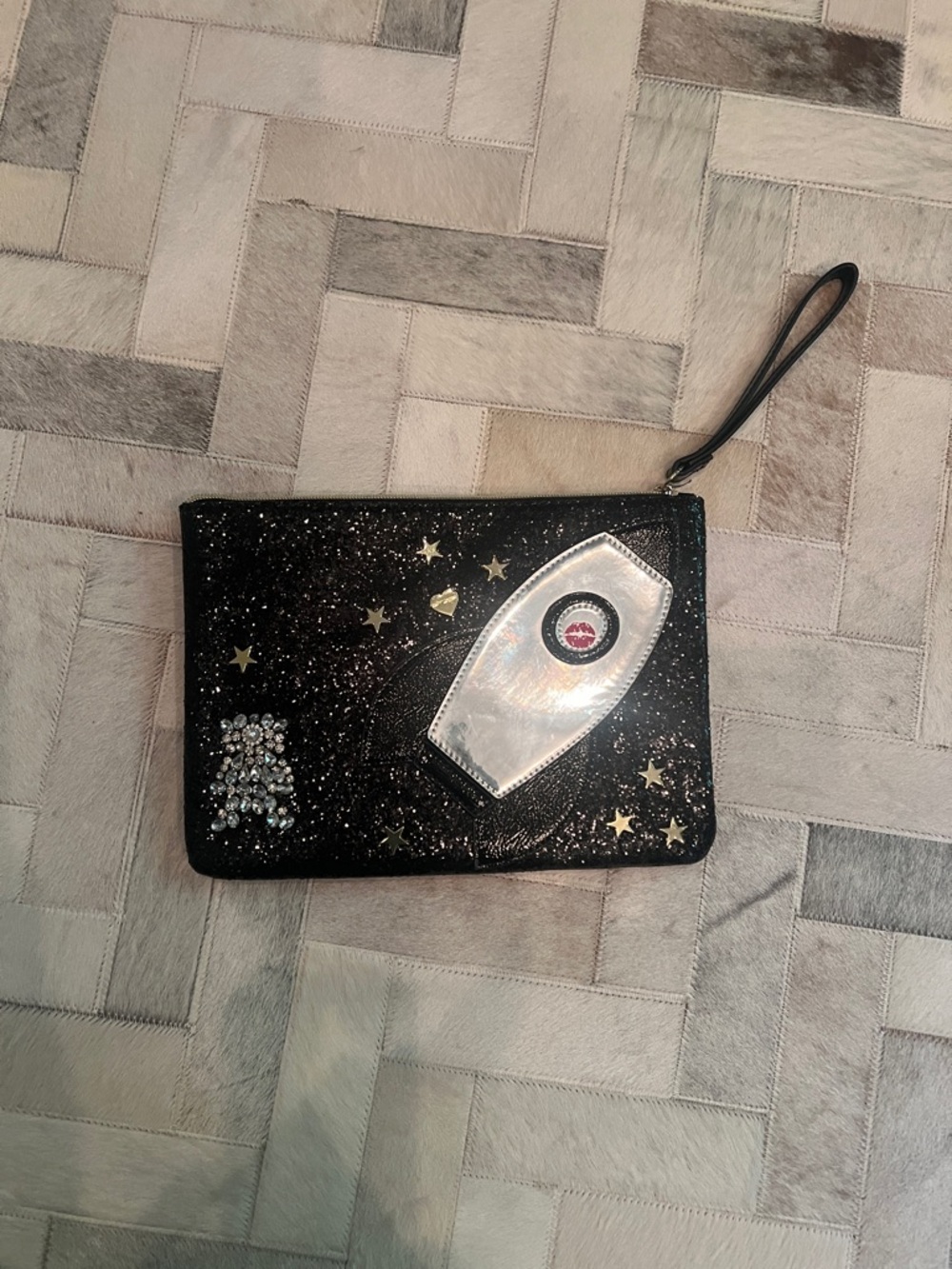 Betsey Johnson Black Wristlet